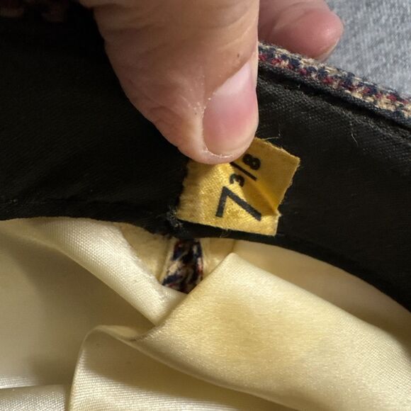 Vintage Pendleton Fedora Hat Mens Wool Brown Feathered Made USA Plaid Hats 7 3/4 - Picture 9 of 9